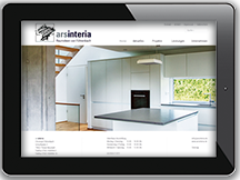 Ansicht Webseite Arsinteria Inneneinrichtung + Möbelbau