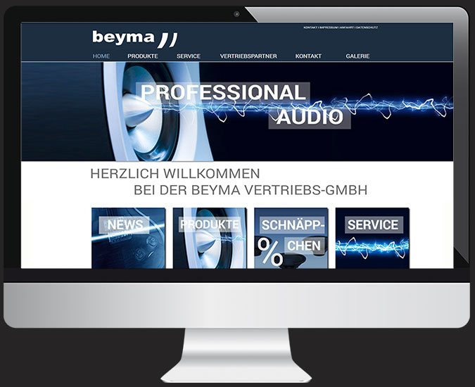 Ansicht Webseite www.beyma.de