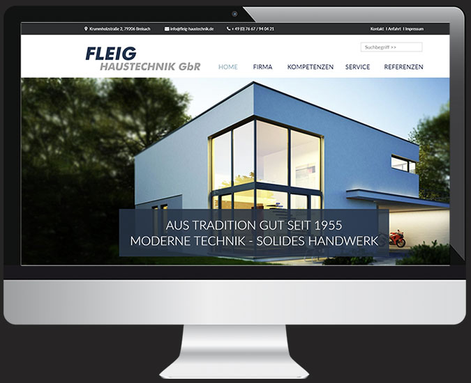 Ansicht Webseite www.fleig-haustechnik.de/